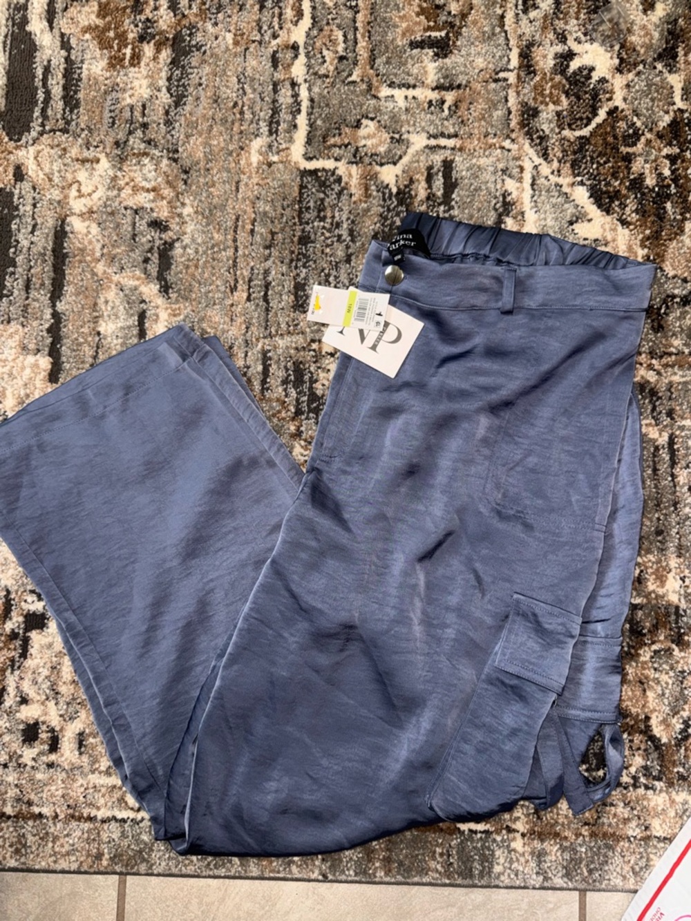 Nina Parker Satin-Style Blue Pants